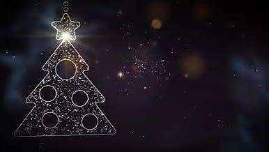 金沙粒子装饰的圣诞挂饰标题开场AE模板视频的预览图